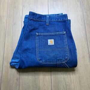 Carhartt Dungaree Fit Carpenter Jeans 36x36 Blue Denim Work Baggy Loose Y2K